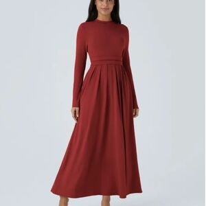 Elegant Red Long Sleeve Dress